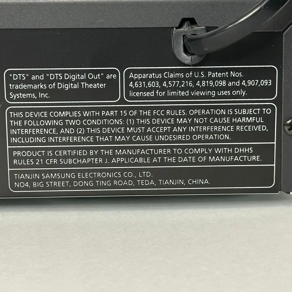Samsung DVD Player DVD-M101 Black Tested/Works